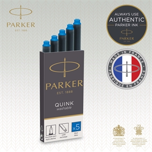 Parker Refill Long Fountain Cartridges pralno modro ?rnilo (5)